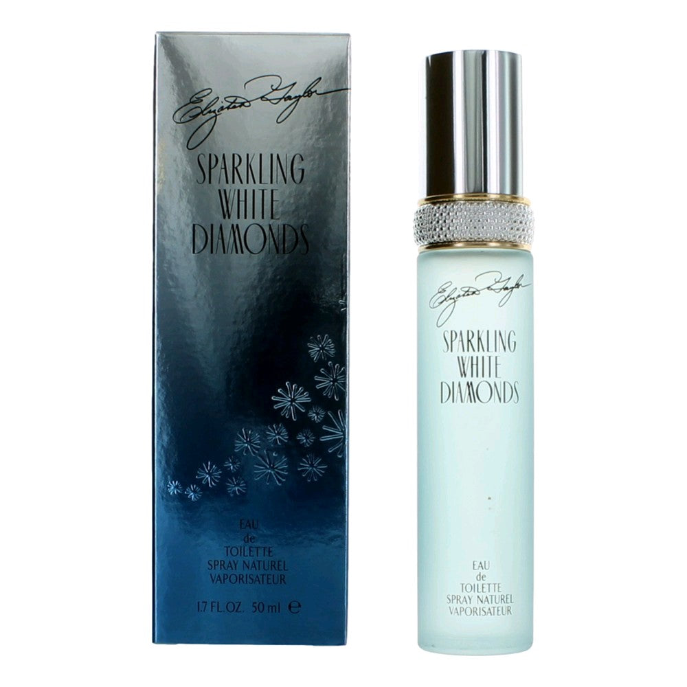 Bottle of Sparkling White Diamonds by Elizabeth Taylor, 1.7 oz Eau De Toilette Spray for Women