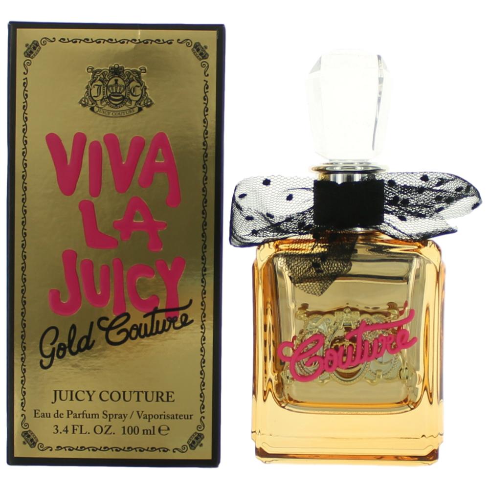 Bottle of Viva La Juicy Gold Couture by Juicy Couture, 3.4 oz Eau De Parfum Spray for Women