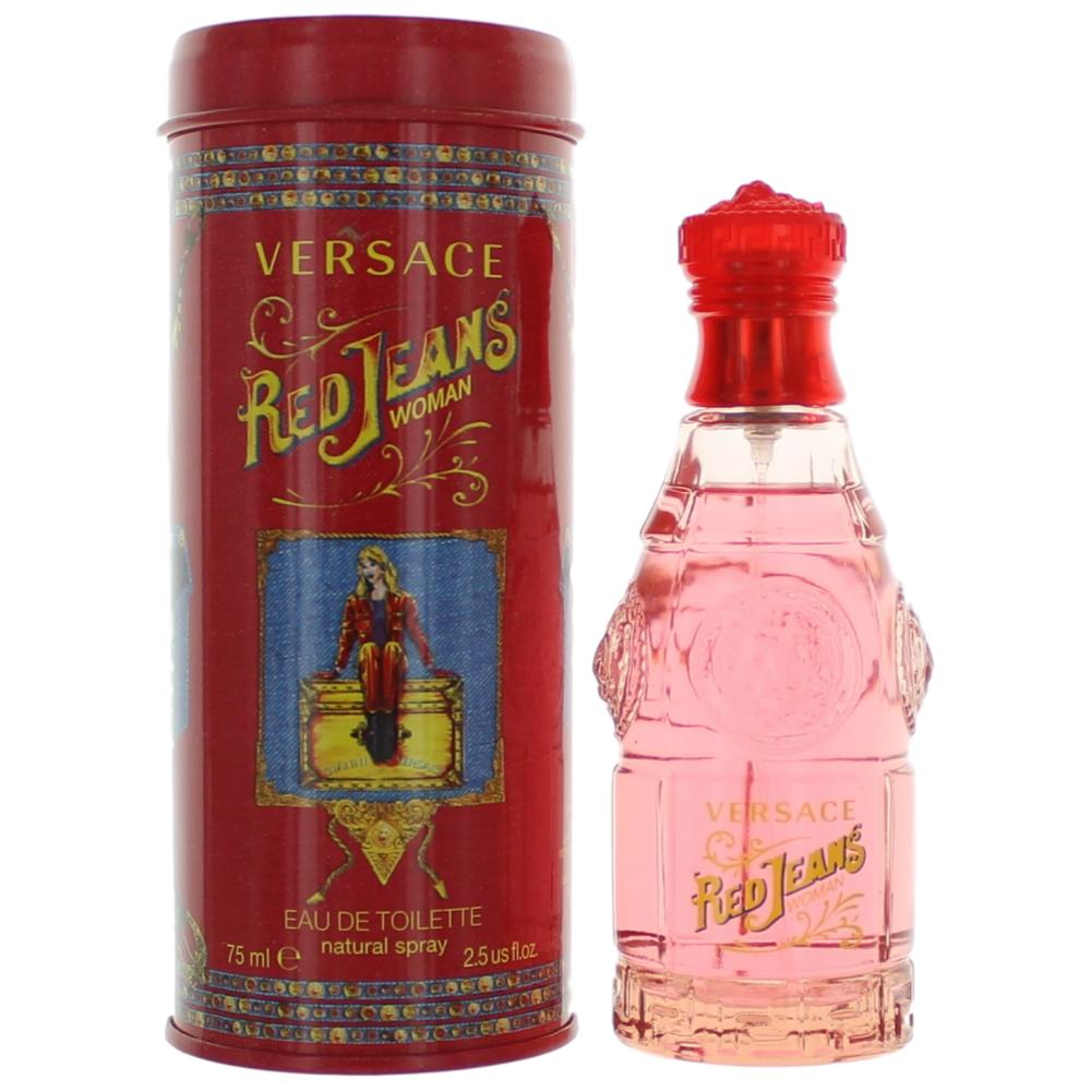 Bottle of Red Jeans by Versace, 2.5 oz Eau De Toilette Spray for Women