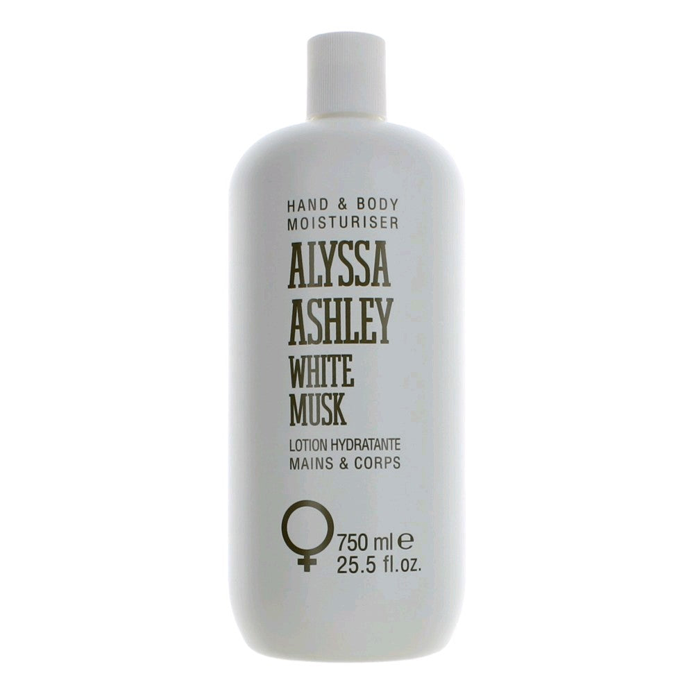 Bottle of White Musk by Alyssa Ashley, 25.5 oz Hand & Body Moisturizer for Women