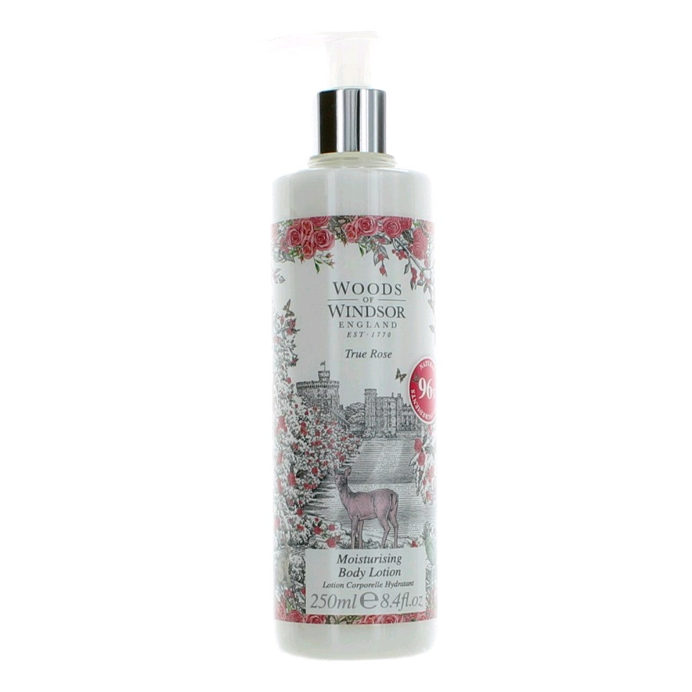 Bottle of Woods Of Windsor True Rose by Woods Of Windsor, 8.4 oz Moisturising Body Lotion for Women