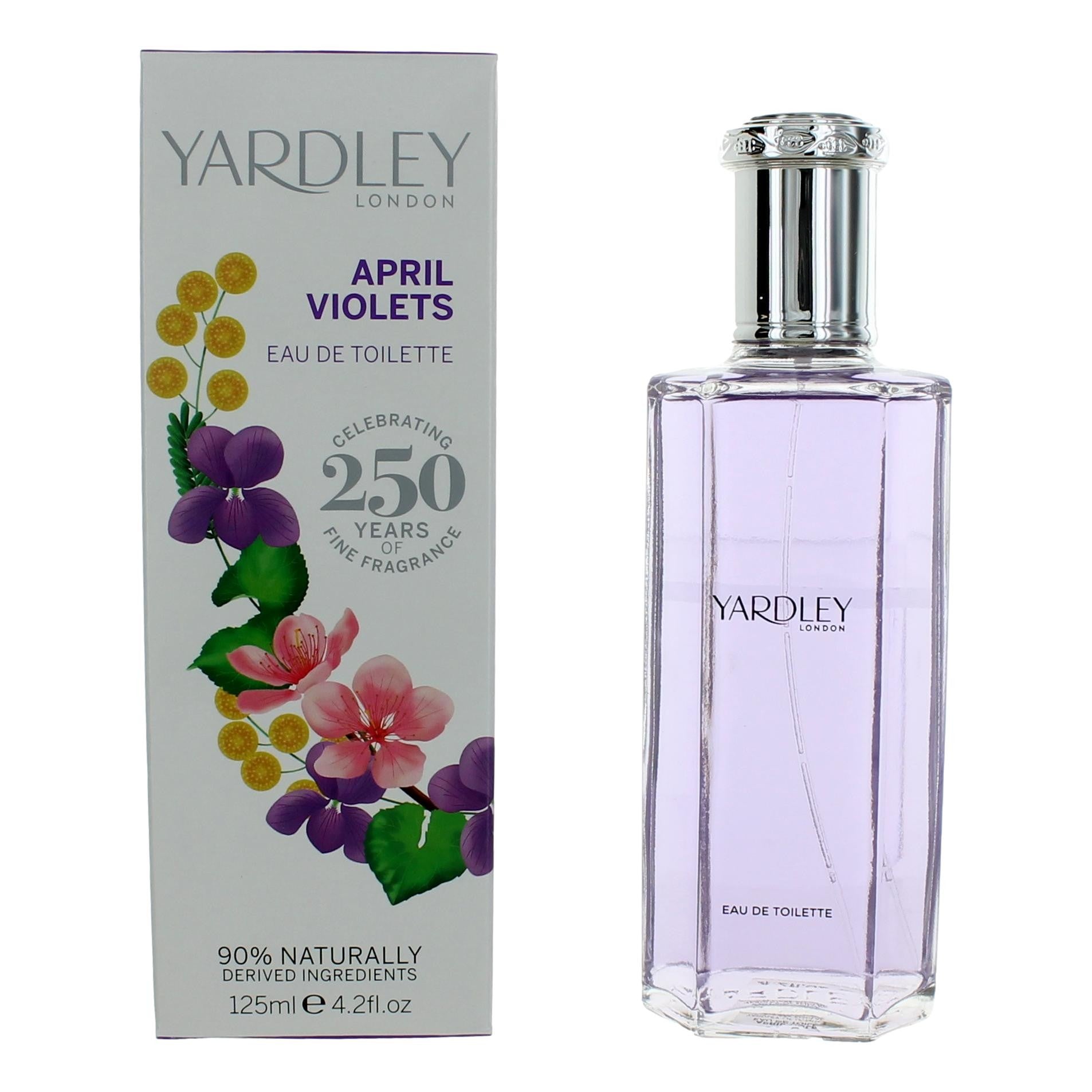 Bottle of Yardley April Violets by Yardley of London, 4.2 oz Eau De Toilette Spray for Women
