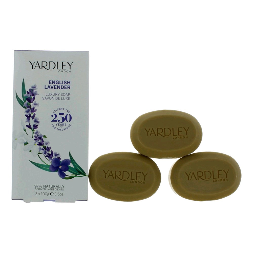 3 pack of 3.5 oz Yardley English Lavender Luxury Soap for Women