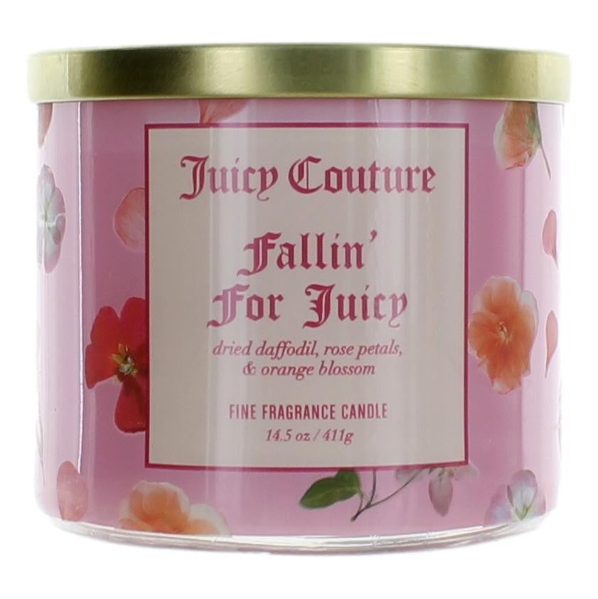 Bottle of Juicy Couture 14.5 oz Soy Wax Blend 3 Wick Candle - Fallin' For Juicy