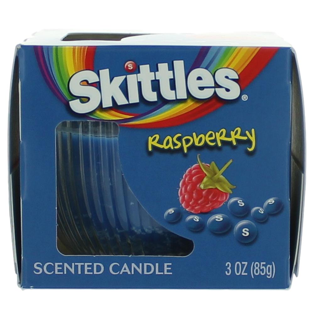 packaging for skittles raspberry candle